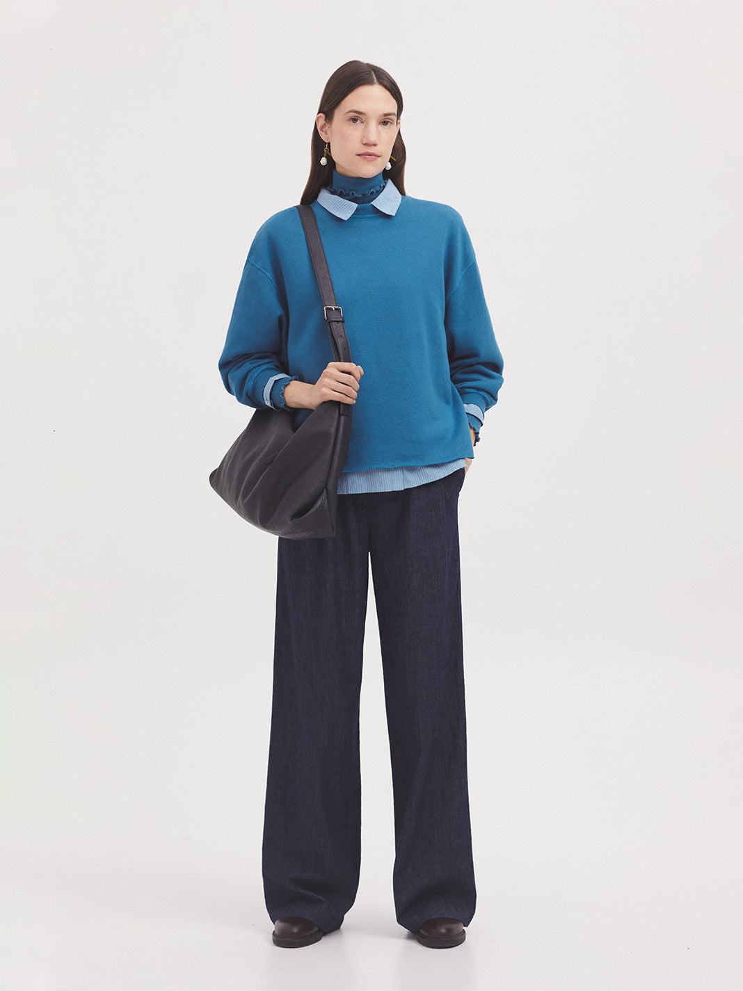 Pointelle turtleneck top