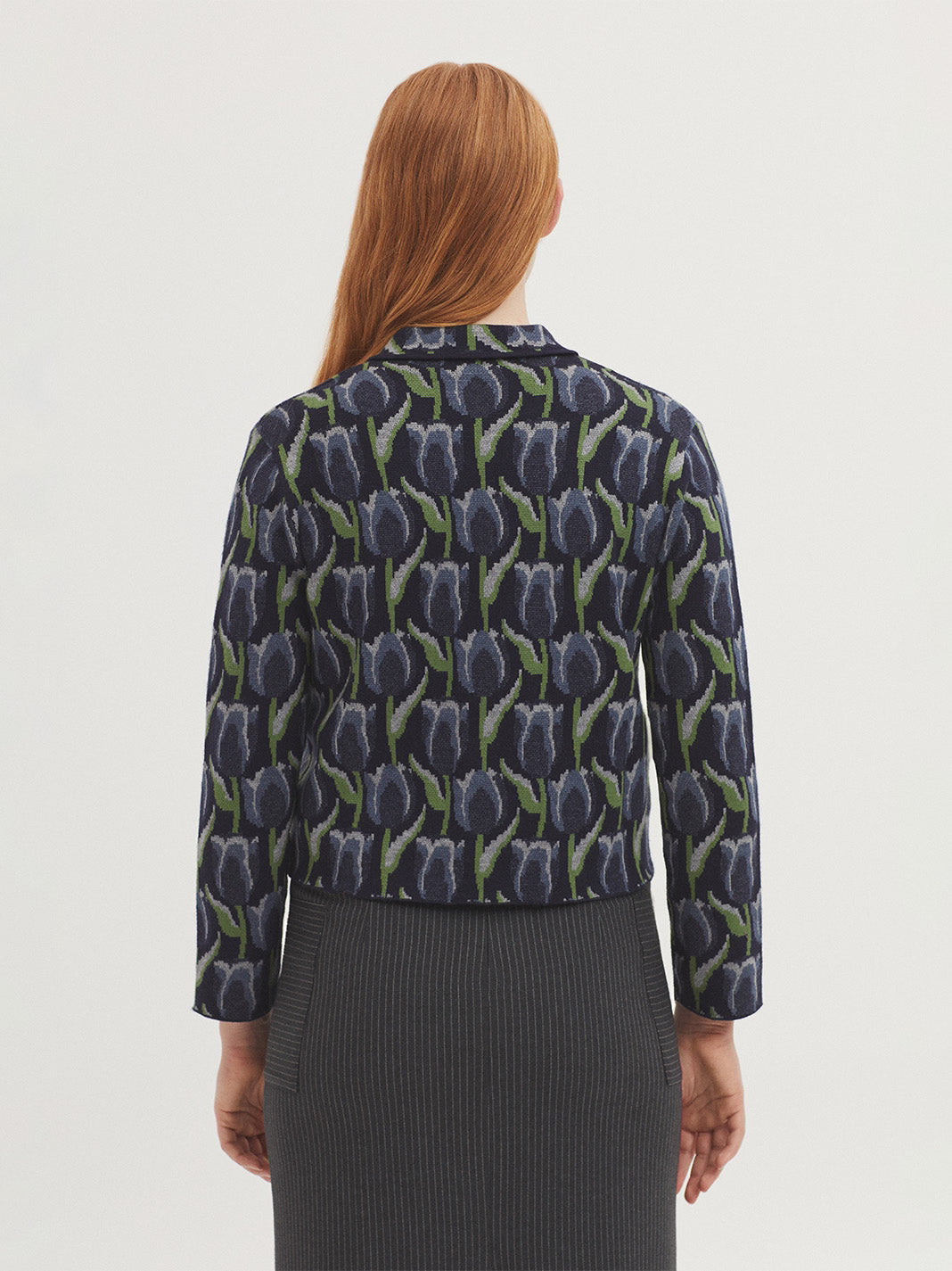 Knit jacquard jacket