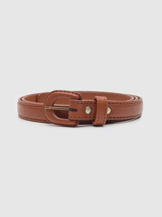 Coloured leather belt