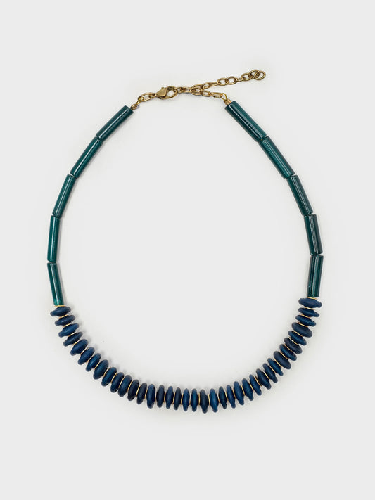 Blue bead necklace