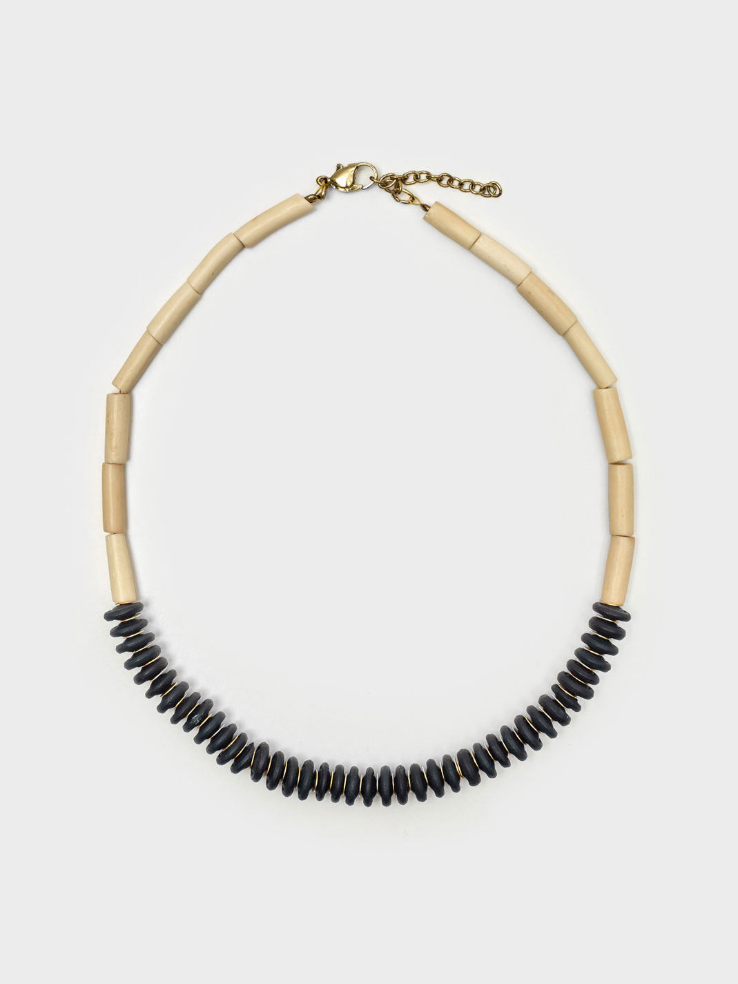 Bead and bone necklace