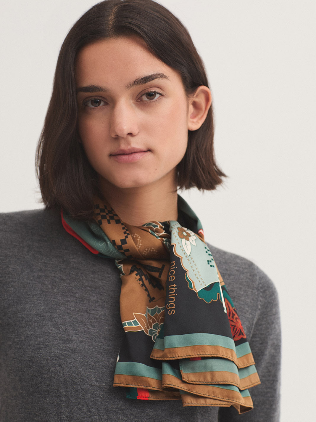 Cross Stitch satin scarf