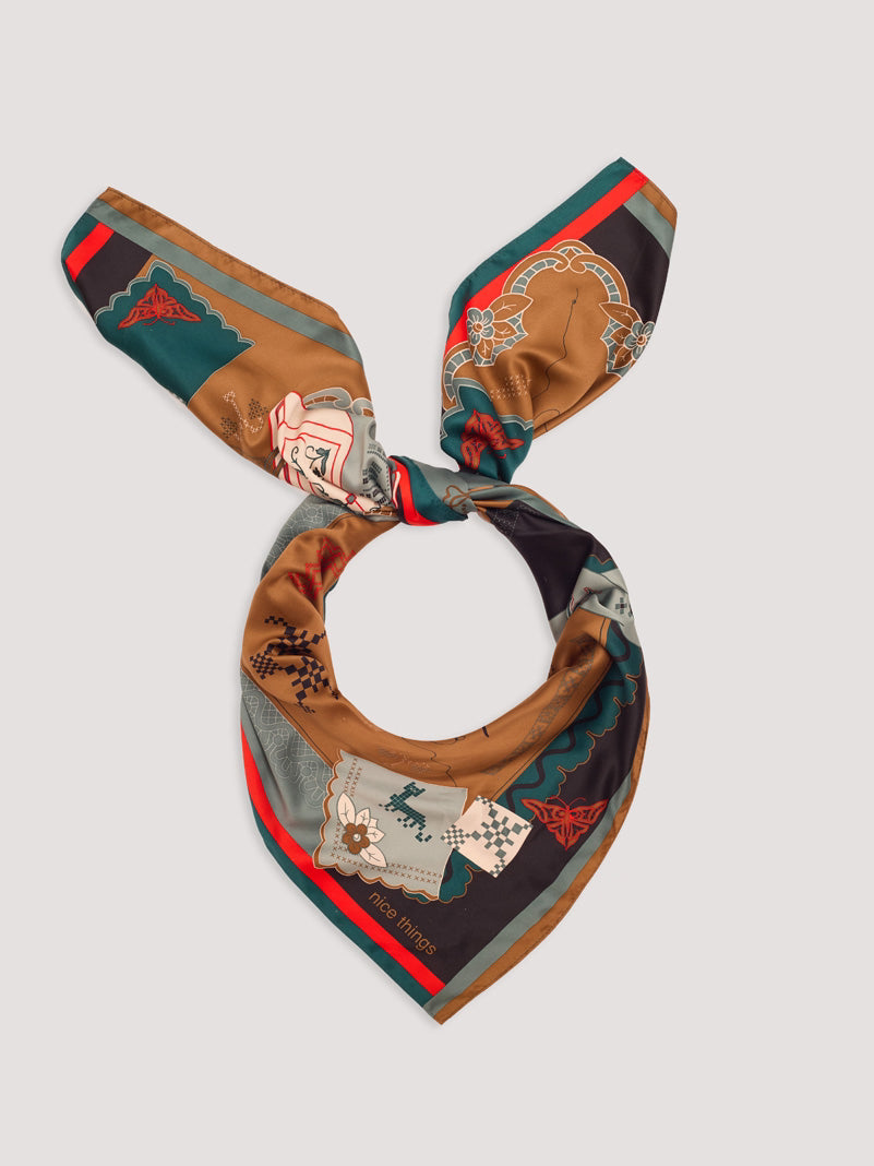 Cross Stitch satin scarf