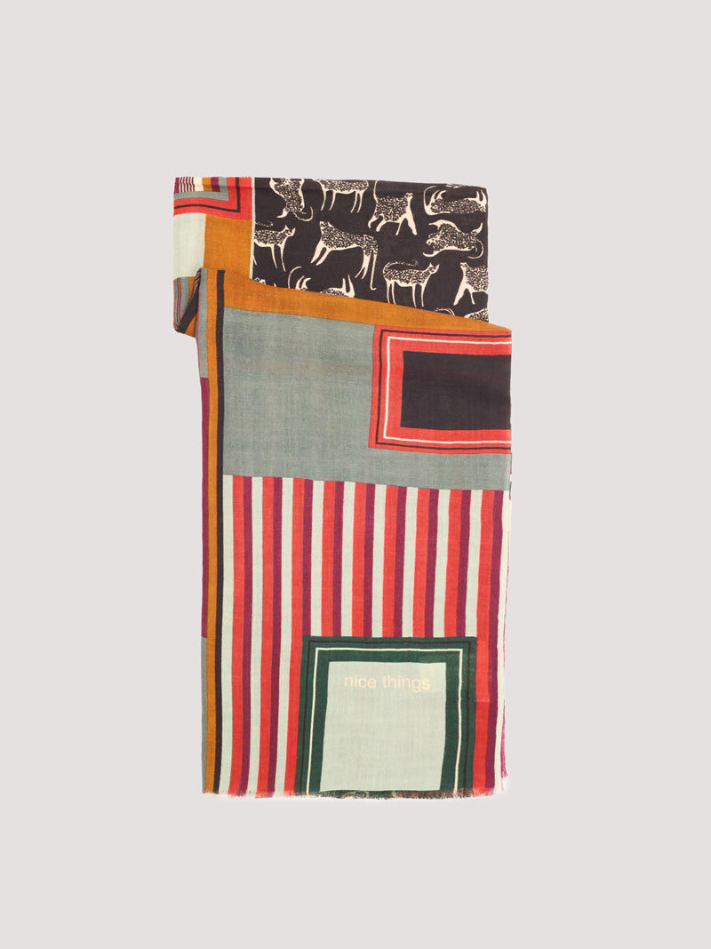 Feline Stripes foulard Black