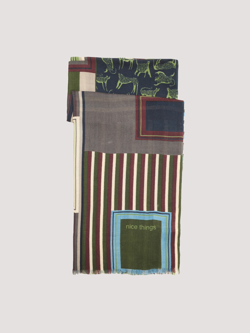 Feline Stripes foulard Green