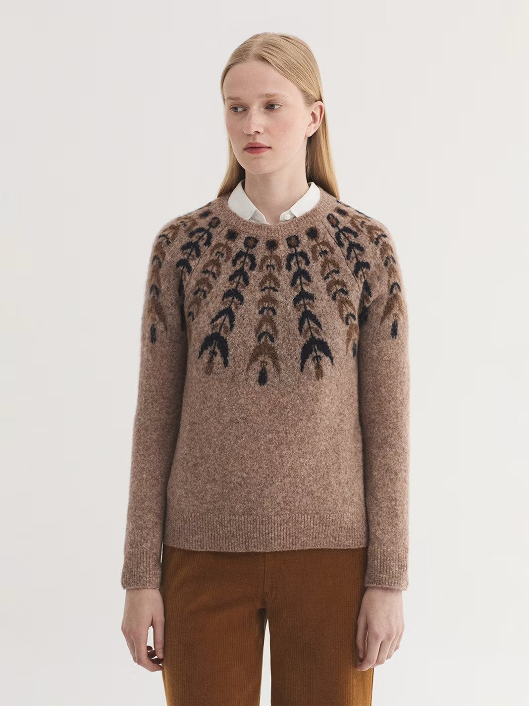 Fretwork jumper Beige
