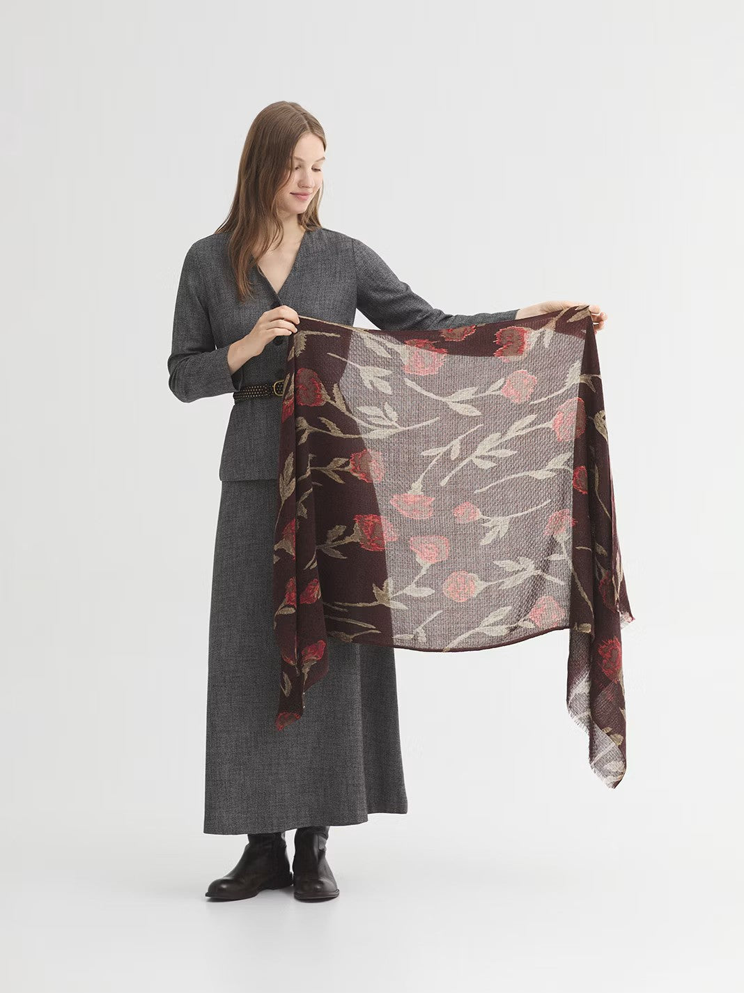 Blurred Flowers foulard Chestnut
