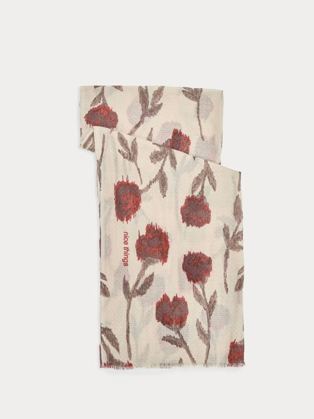 Blurred Flowers foulard Ecru