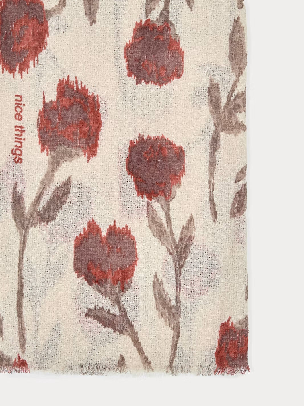 Blurred Flowers foulard Ecru