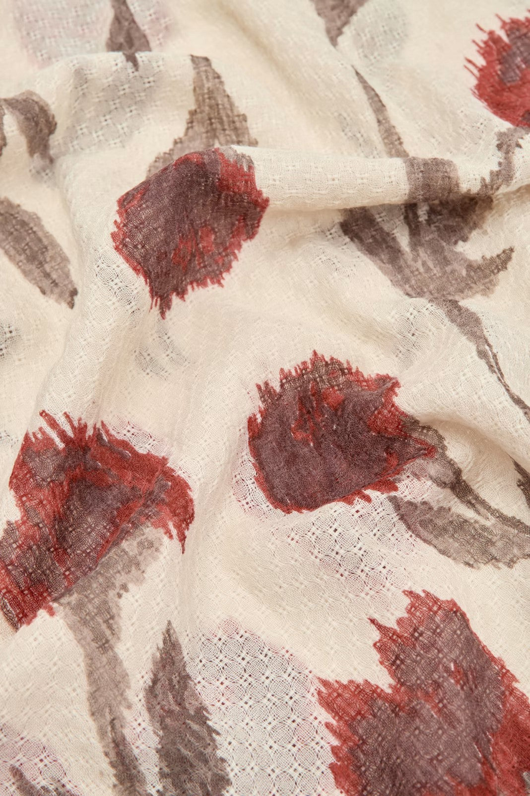 Blurred Flowers foulard Ecru