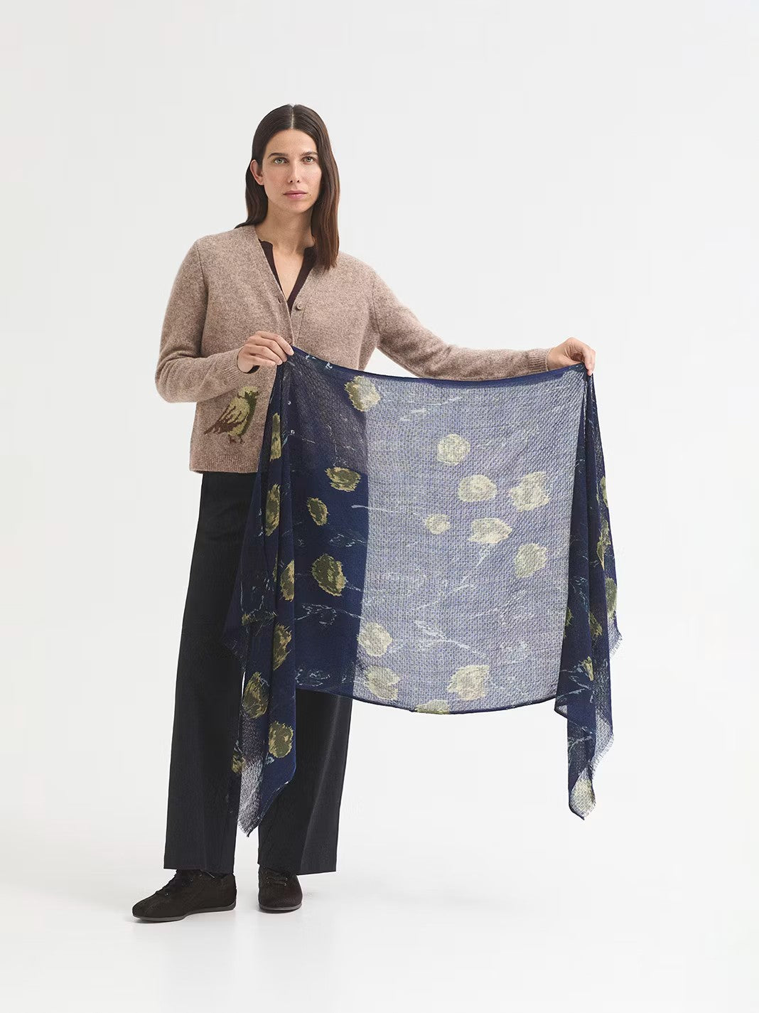 Blurred Flowers foulard Navy