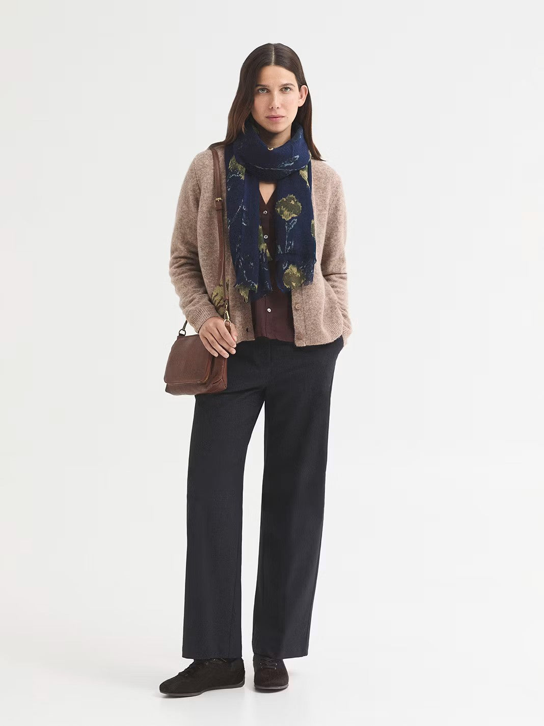 Blurred Flowers foulard Navy