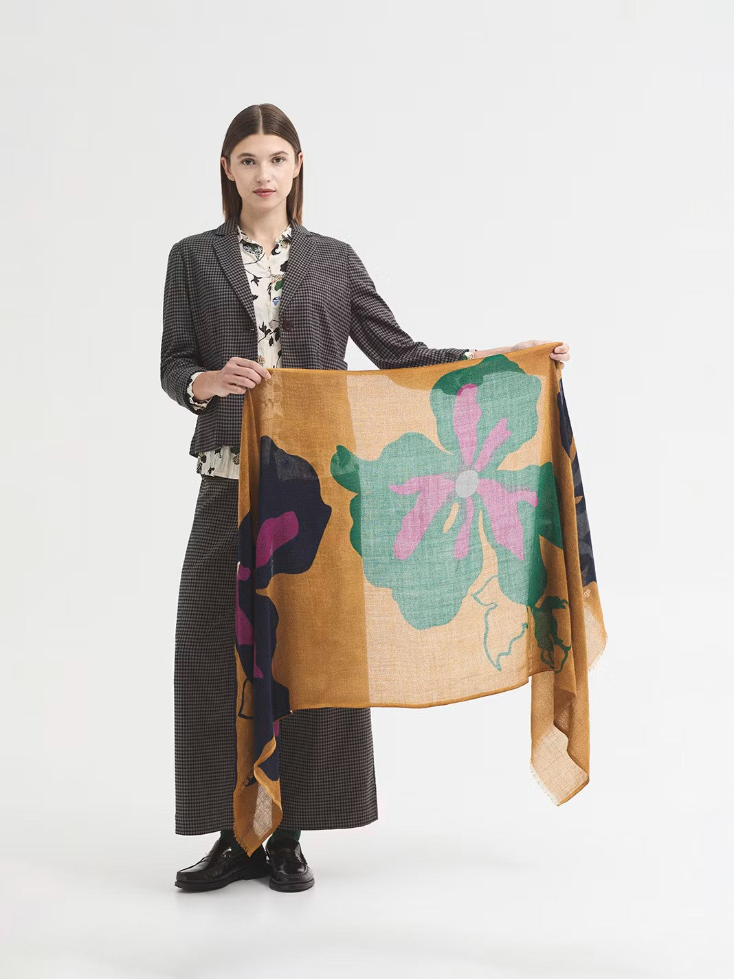 Bold Flowers foulard Ochre