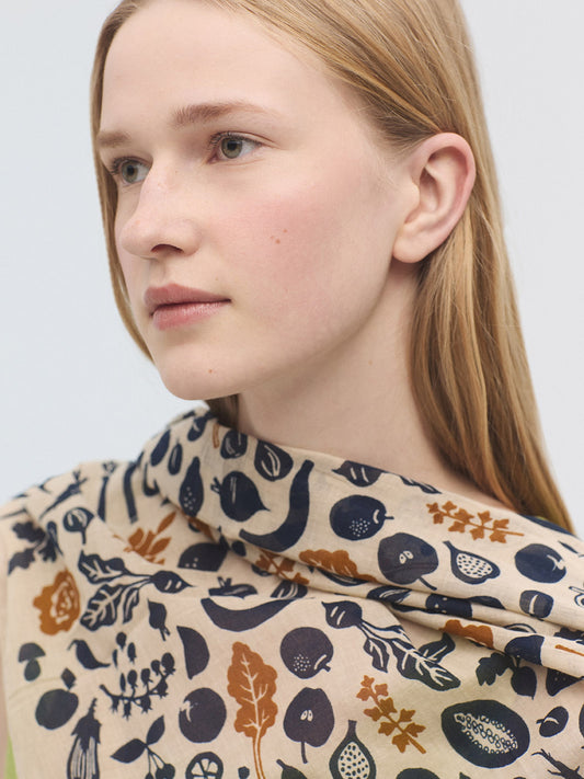 Greenery organic cotton foulard