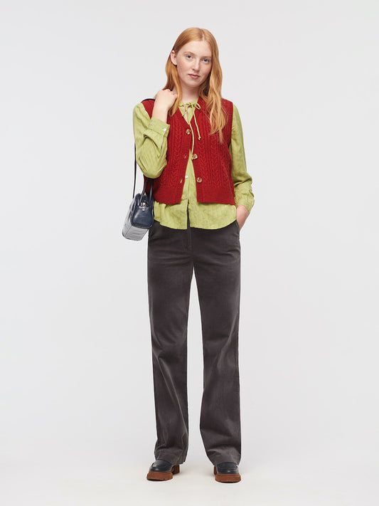 Velvet maxi trousers