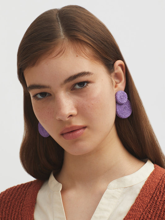Jute circle earrings