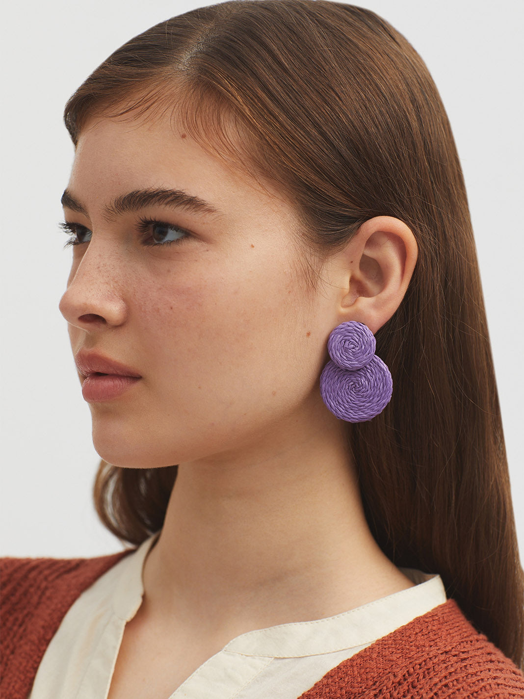 Jute circle earrings