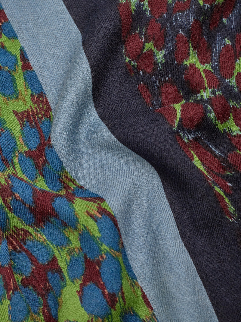 Leopard Patch foulard Blue