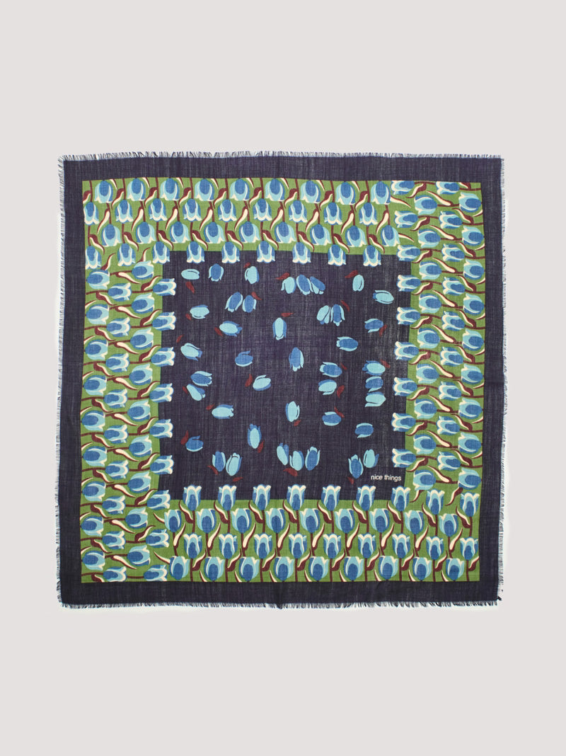 Tulips Garden scarf Navy