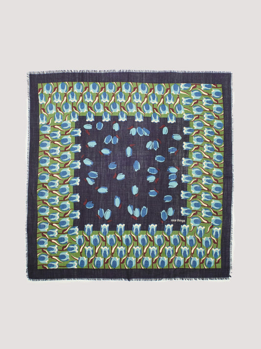 Tulips Garden scarf Navy