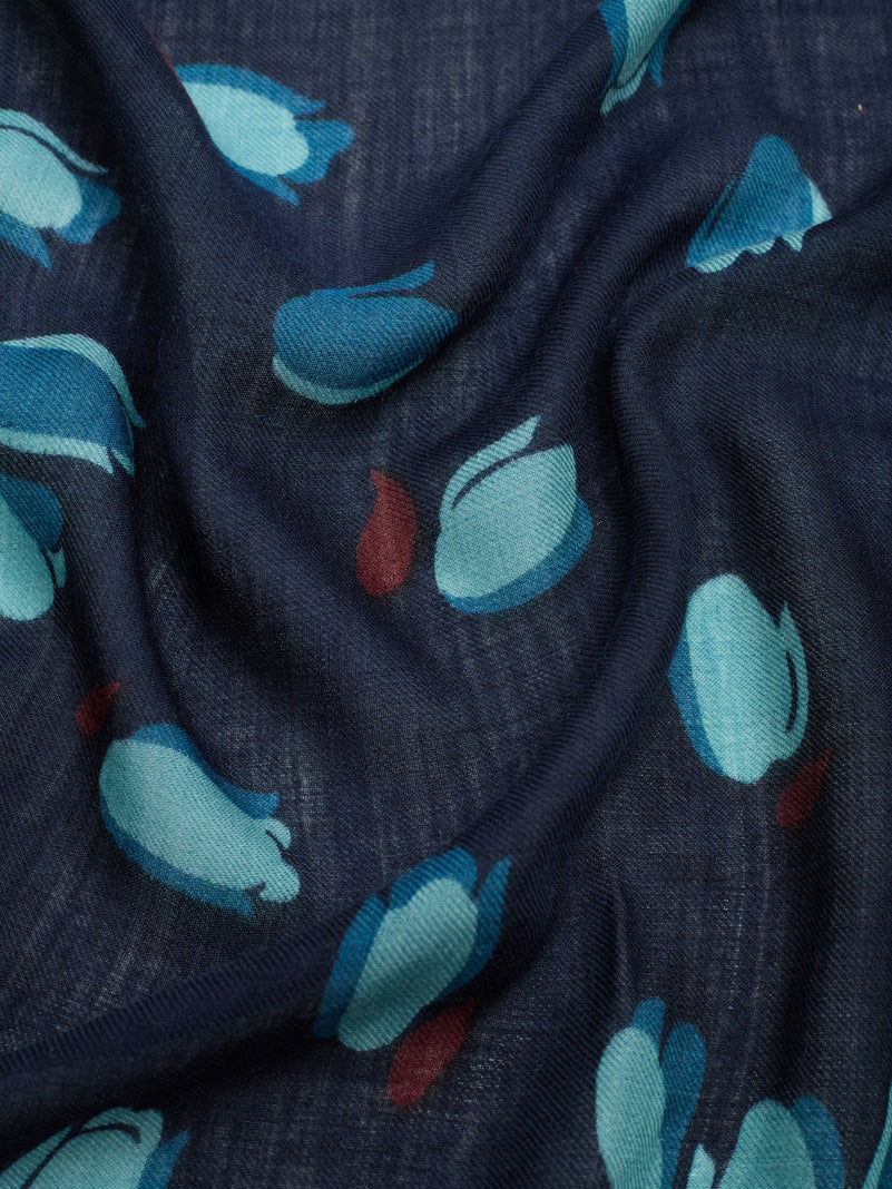 Tulips Garden scarf Navy