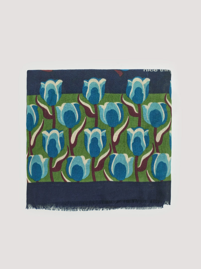 Tulips Garden scarf Navy