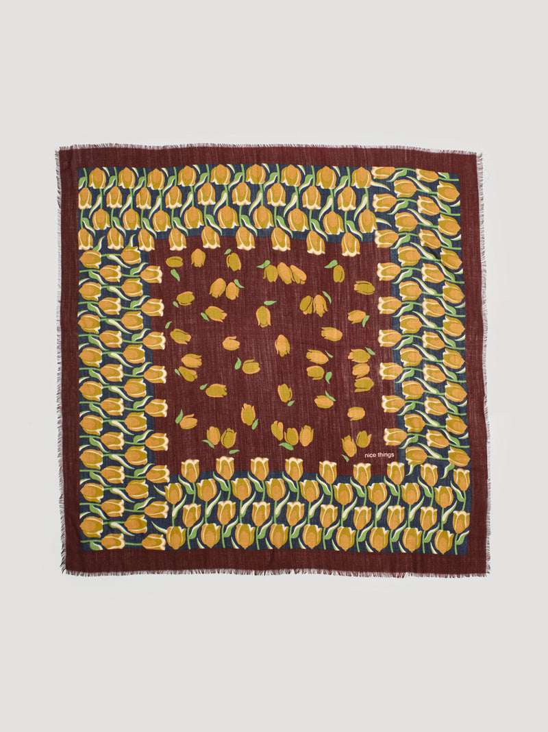Tulips Garden scarf Chestnut
