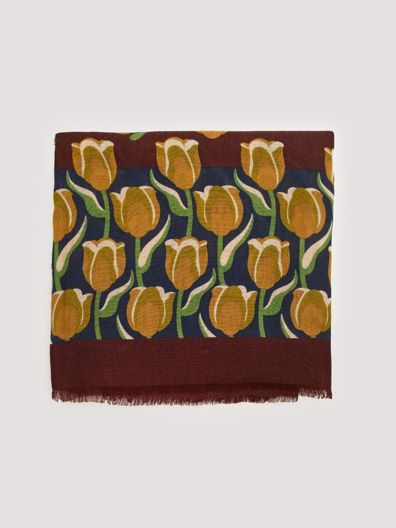 Tulips Garden scarf Chestnut