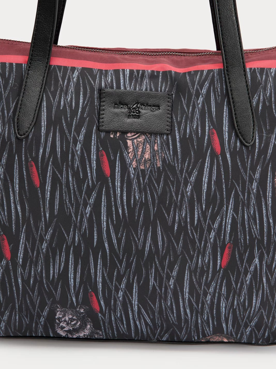 Printed shopping bag Black