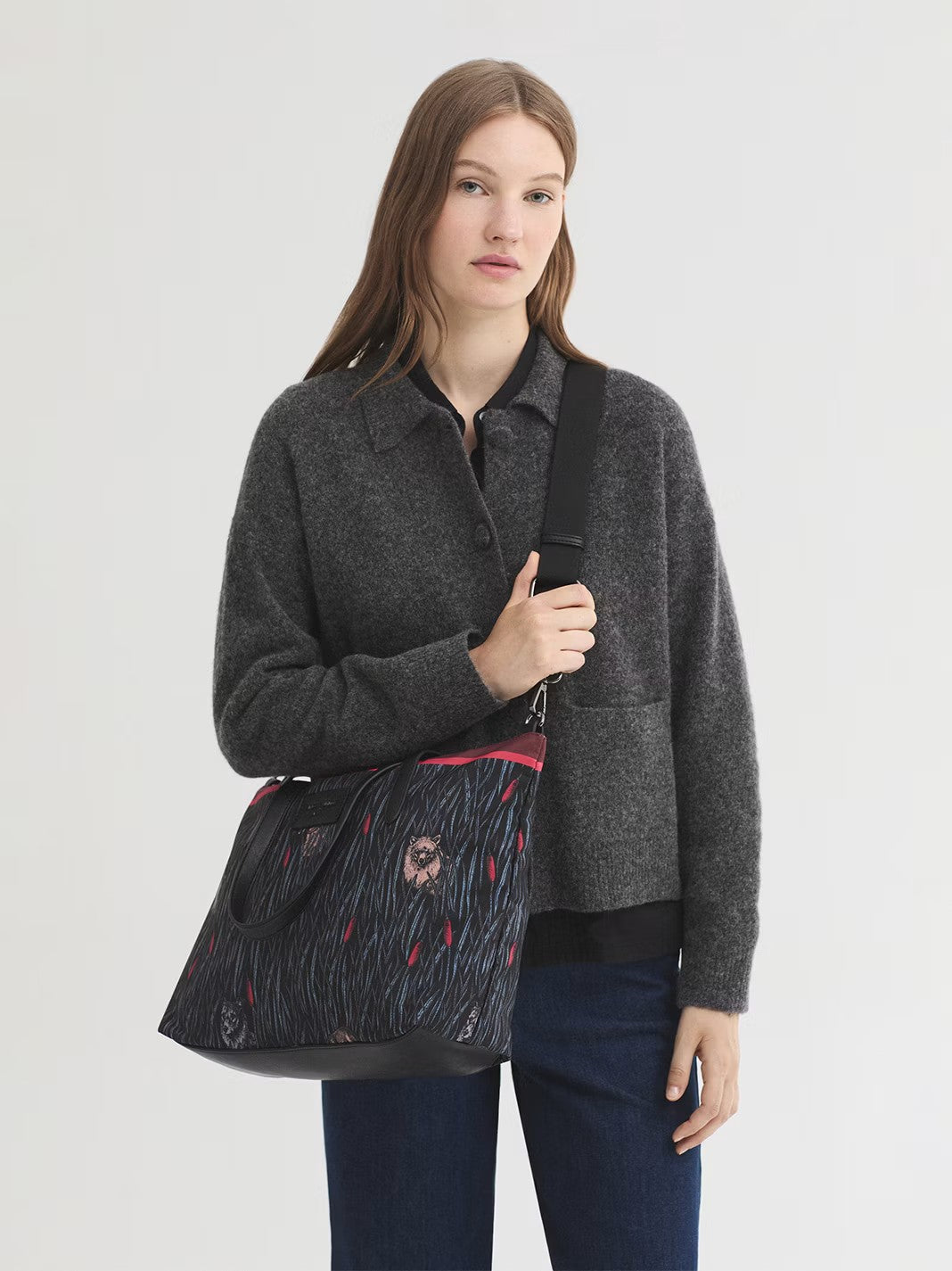 Printed shopping bag Black