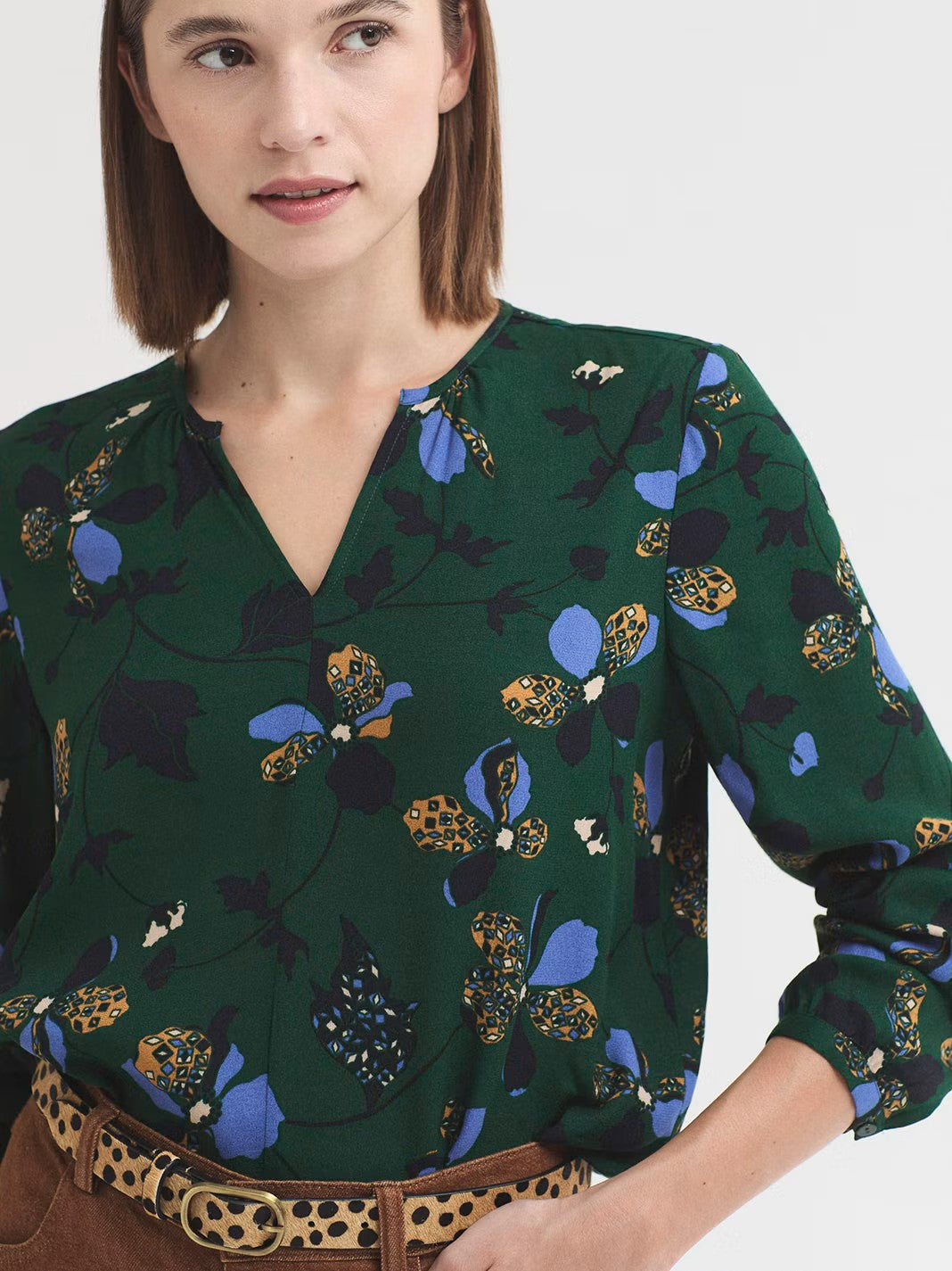 Top geometric flowers Green