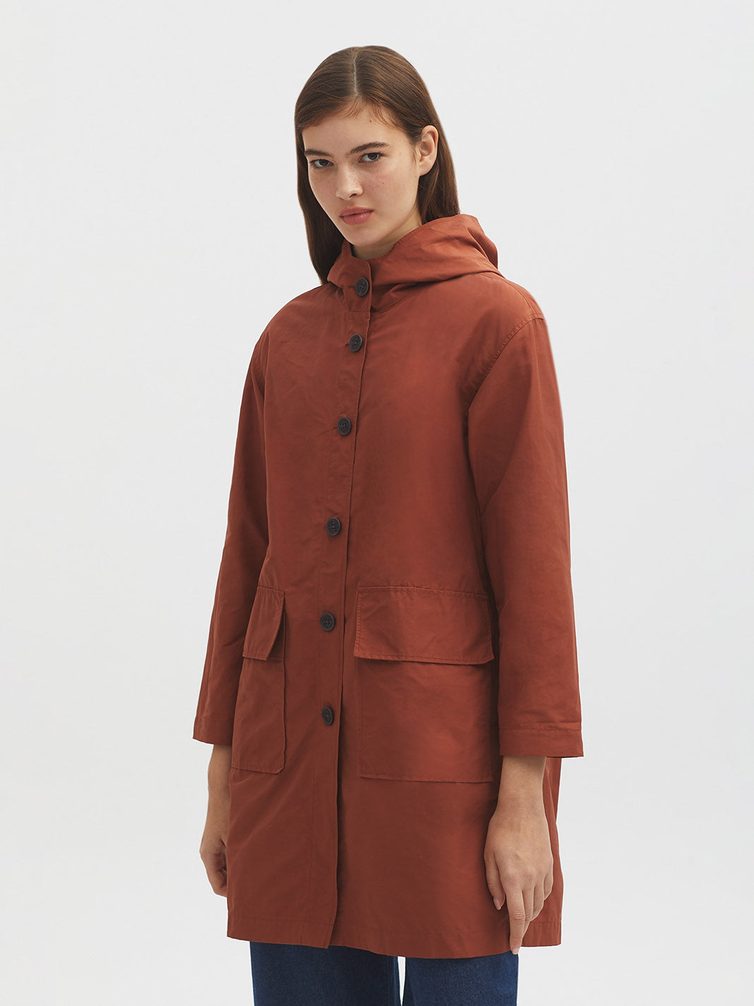 Waterproof hooded trench