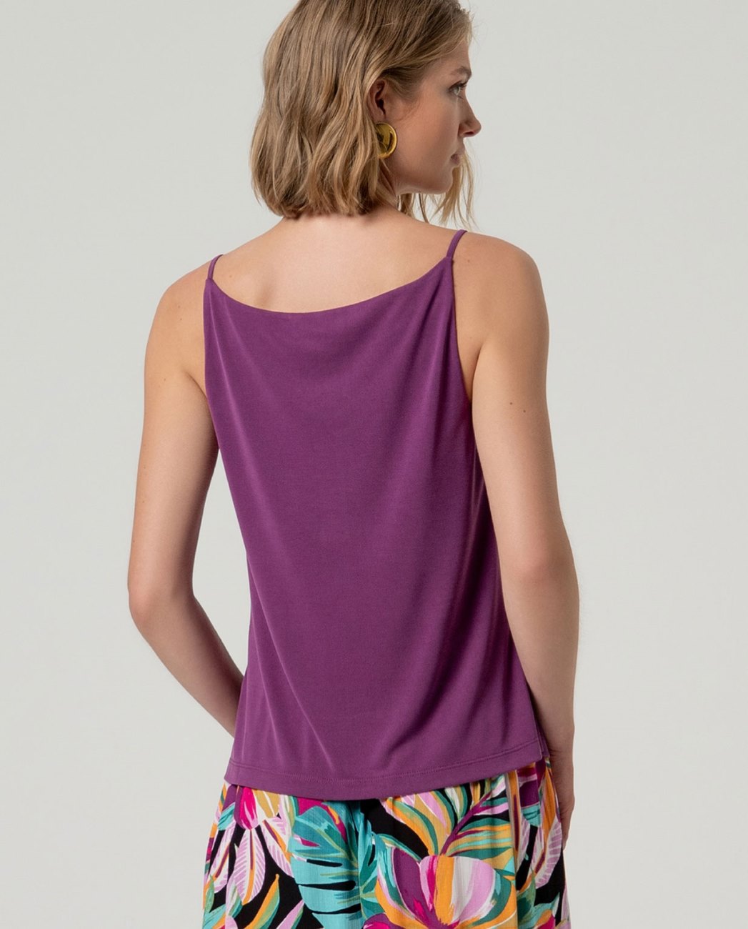 V-neck strap top Purple