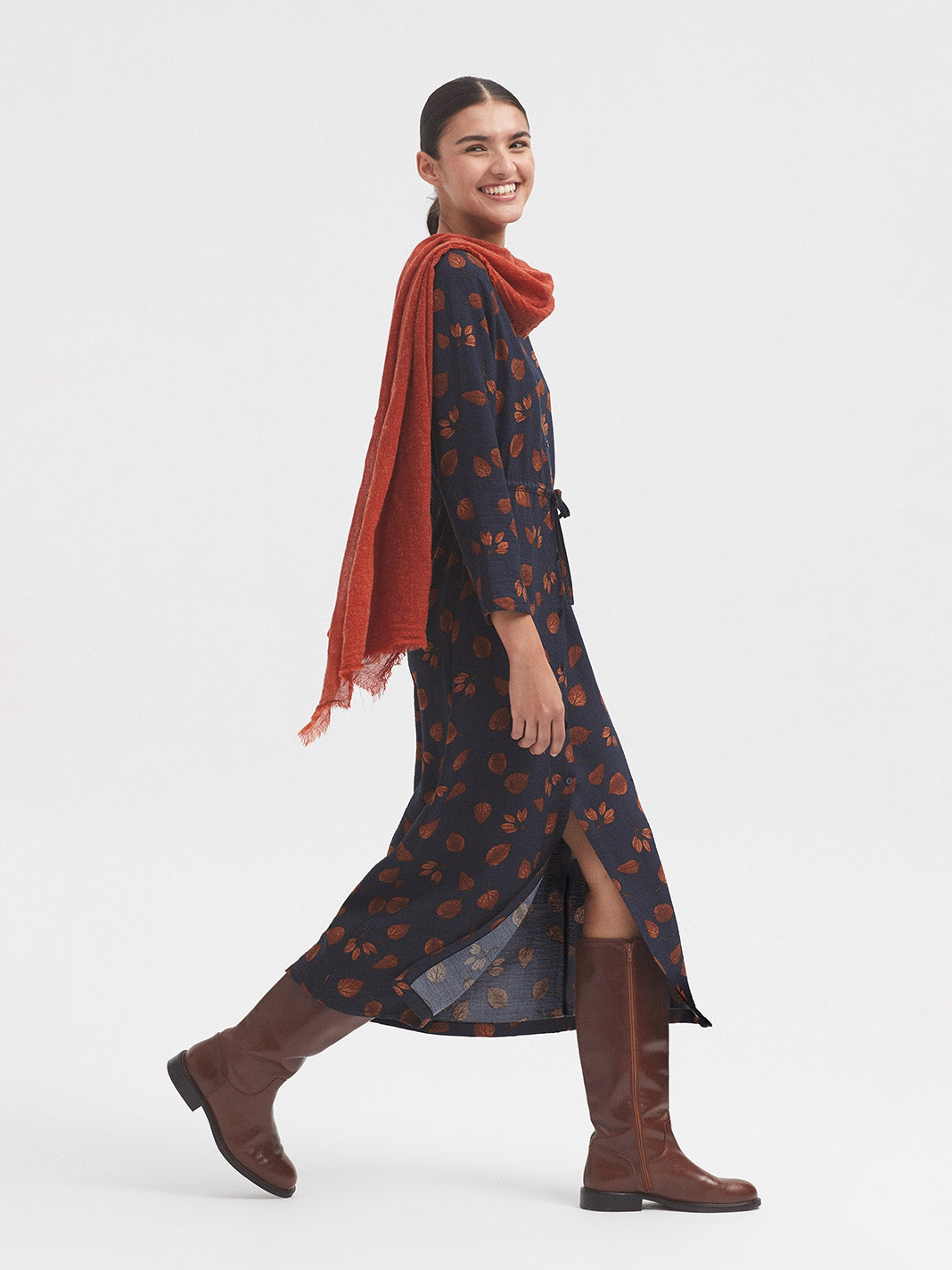 Long dress with forest print