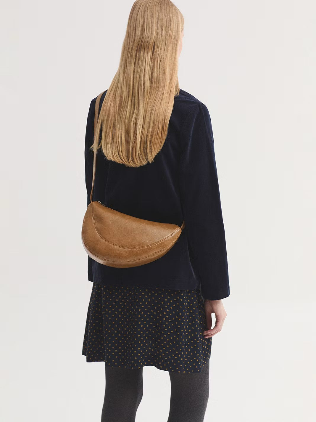 Irregular half moon bag Ochre