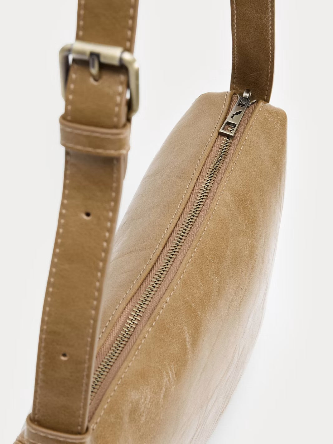 Irregular half moon bag Ochre