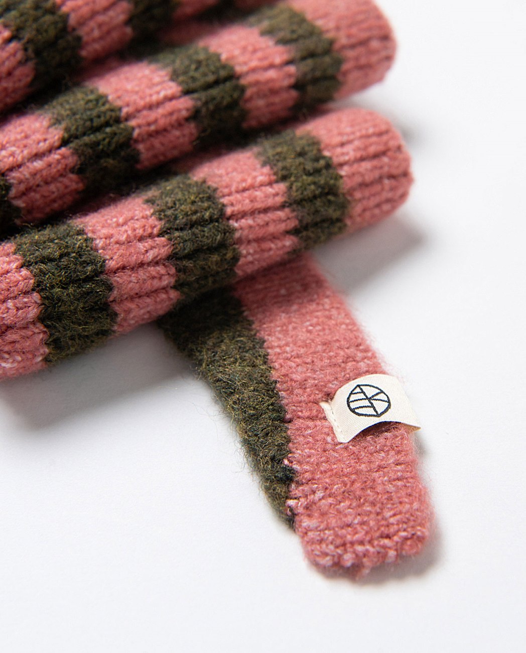 Knit striped bandana Pink