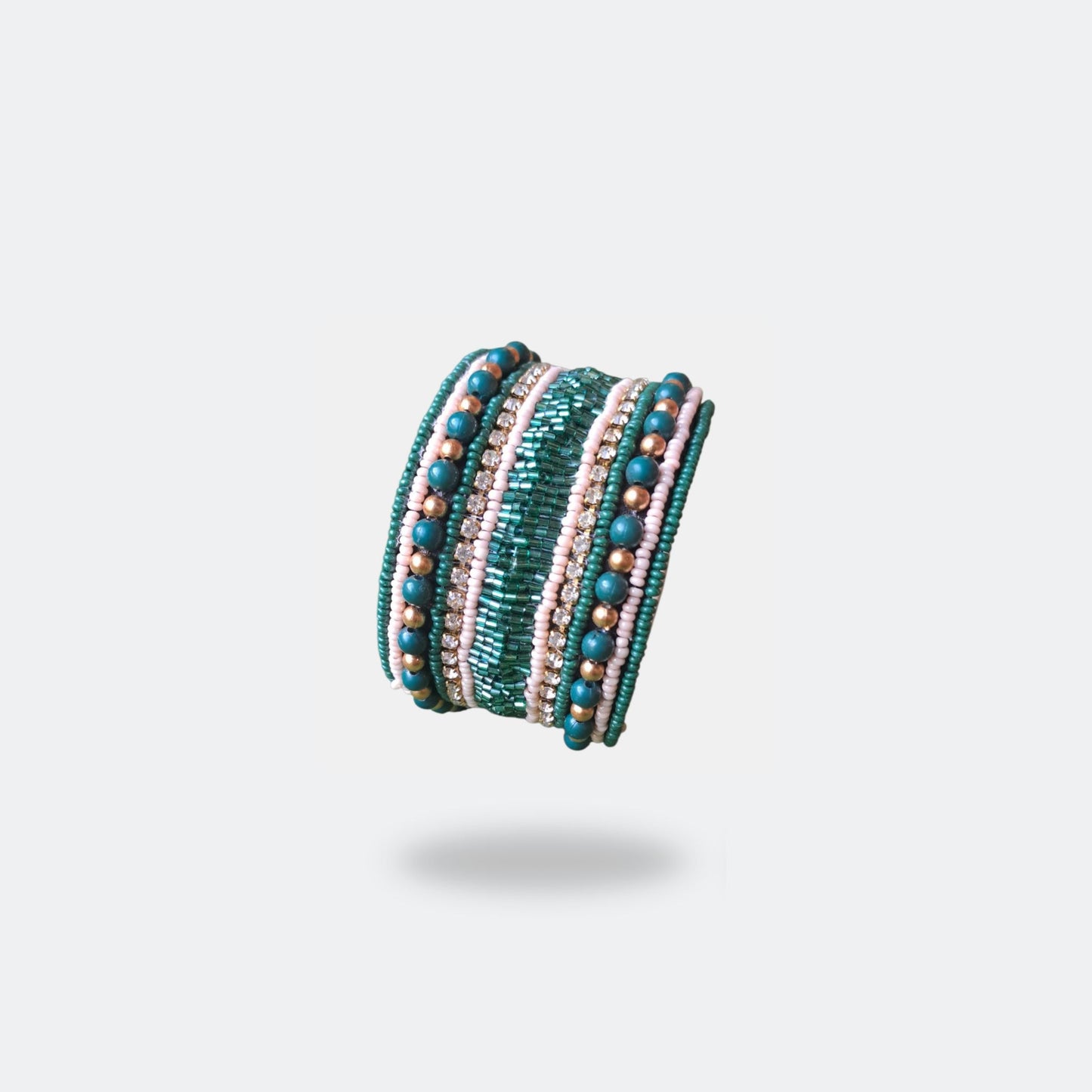 Cuff beads bracelet Blue