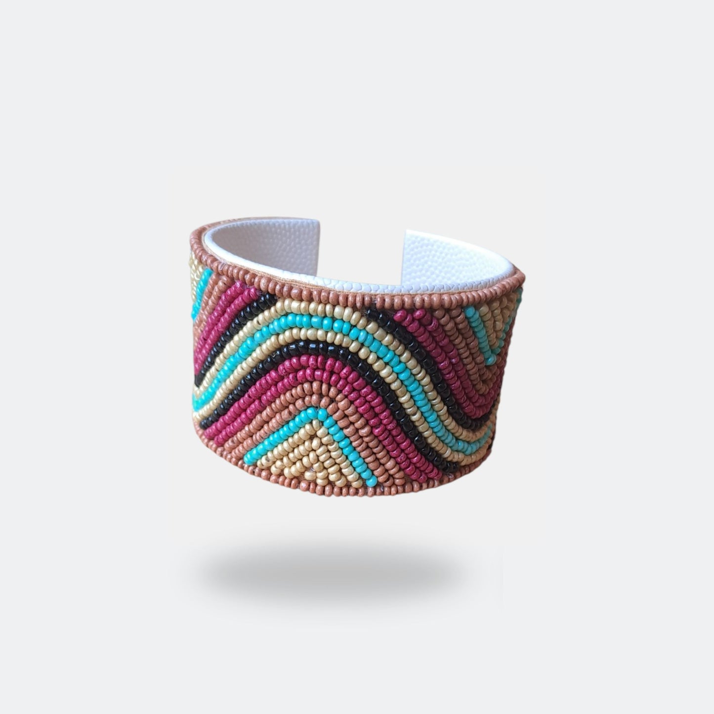 Cuff beads bracelet Brown