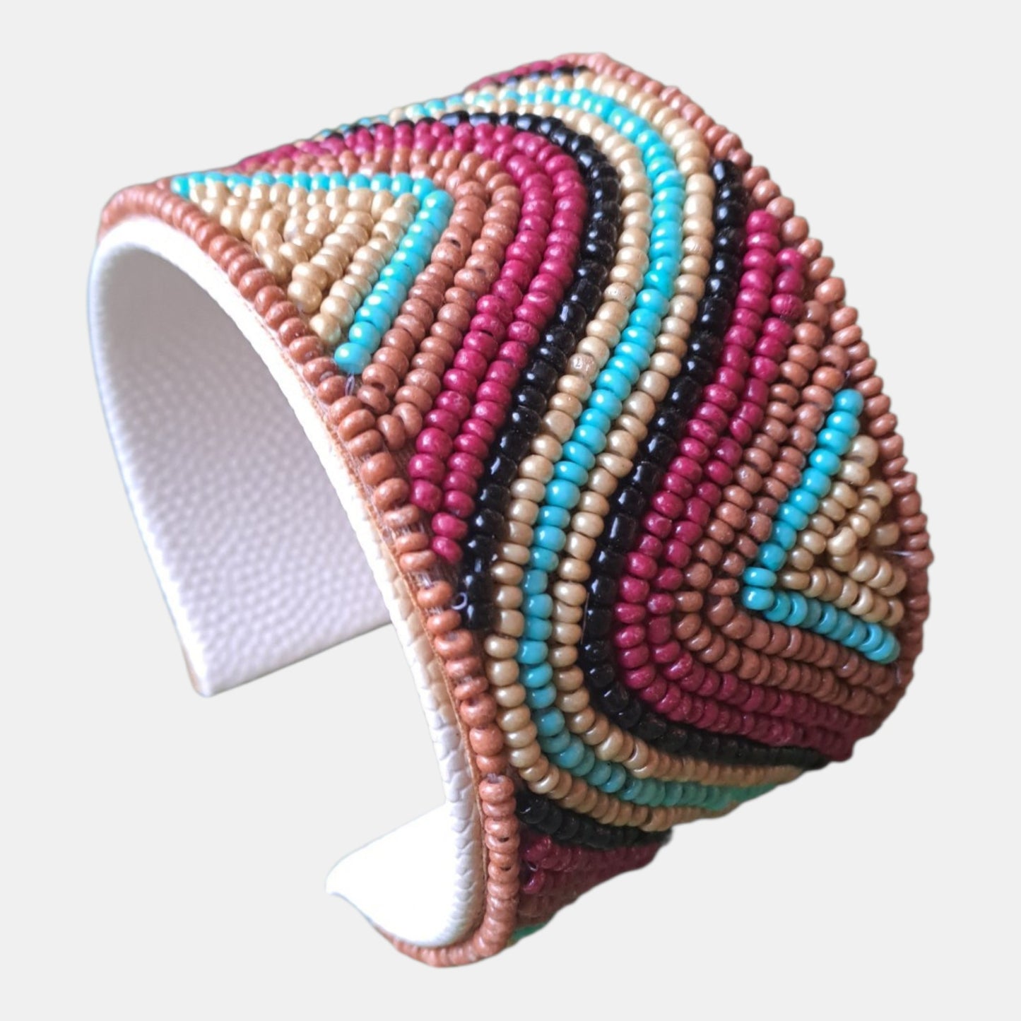 Cuff beads bracelet Brown