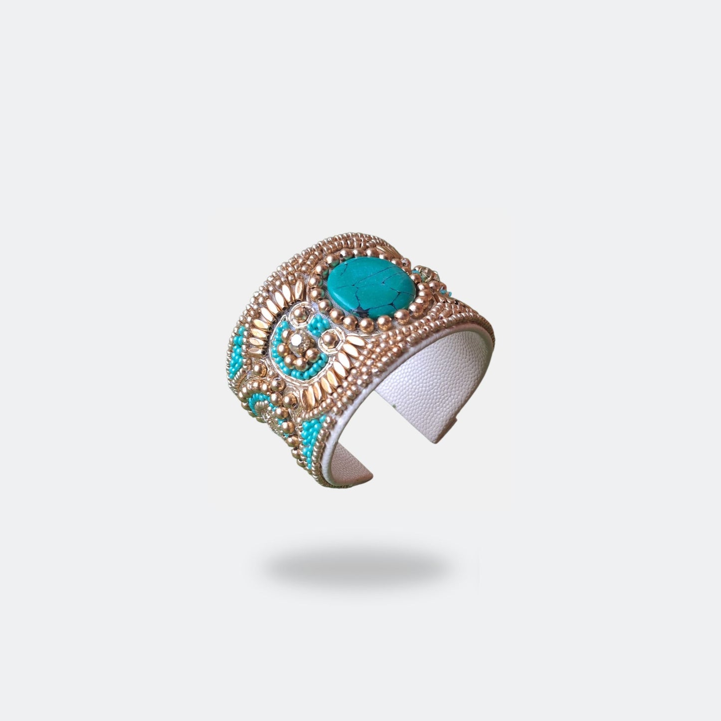 Cuff beads bracelet Turquoise