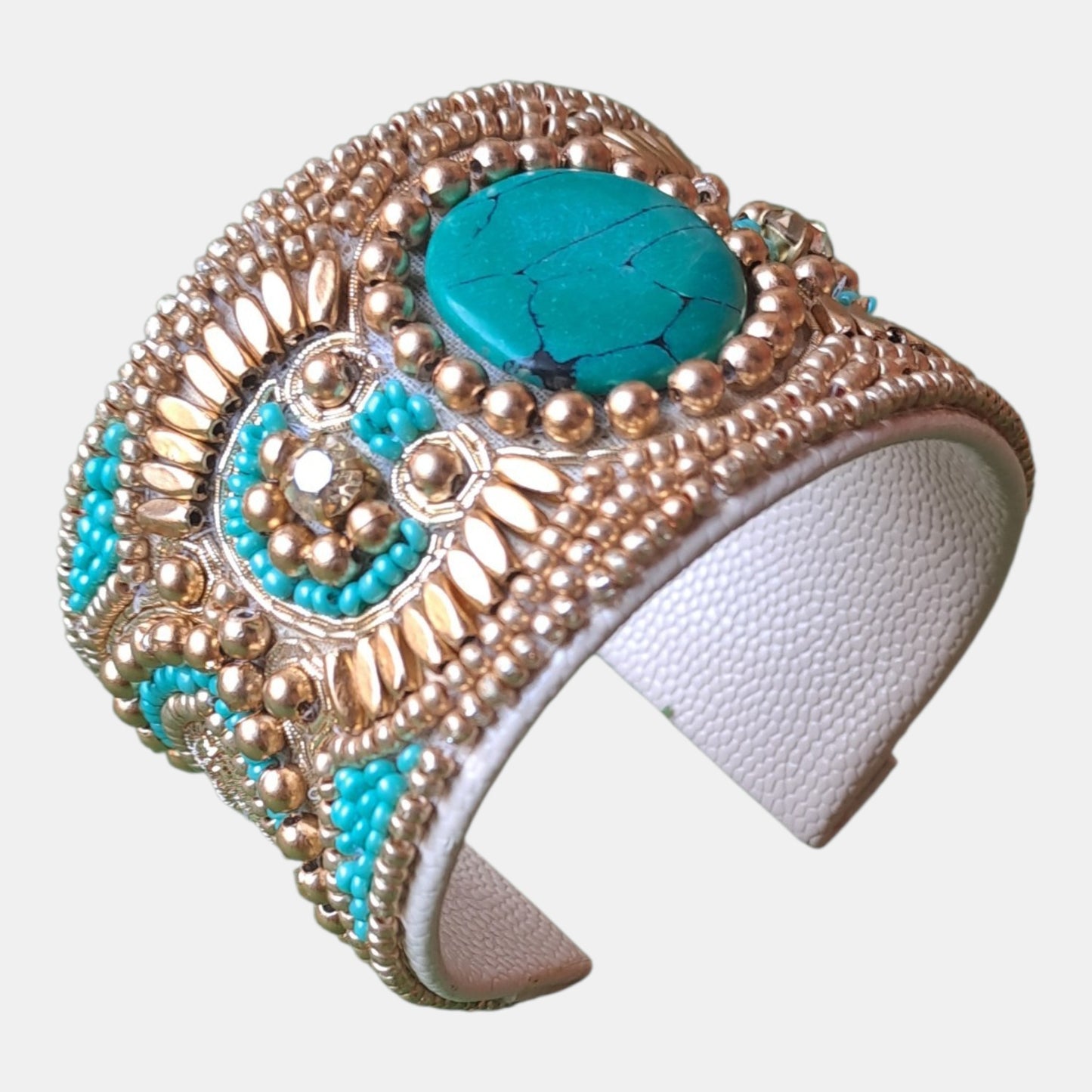 Cuff beads bracelet Turquoise