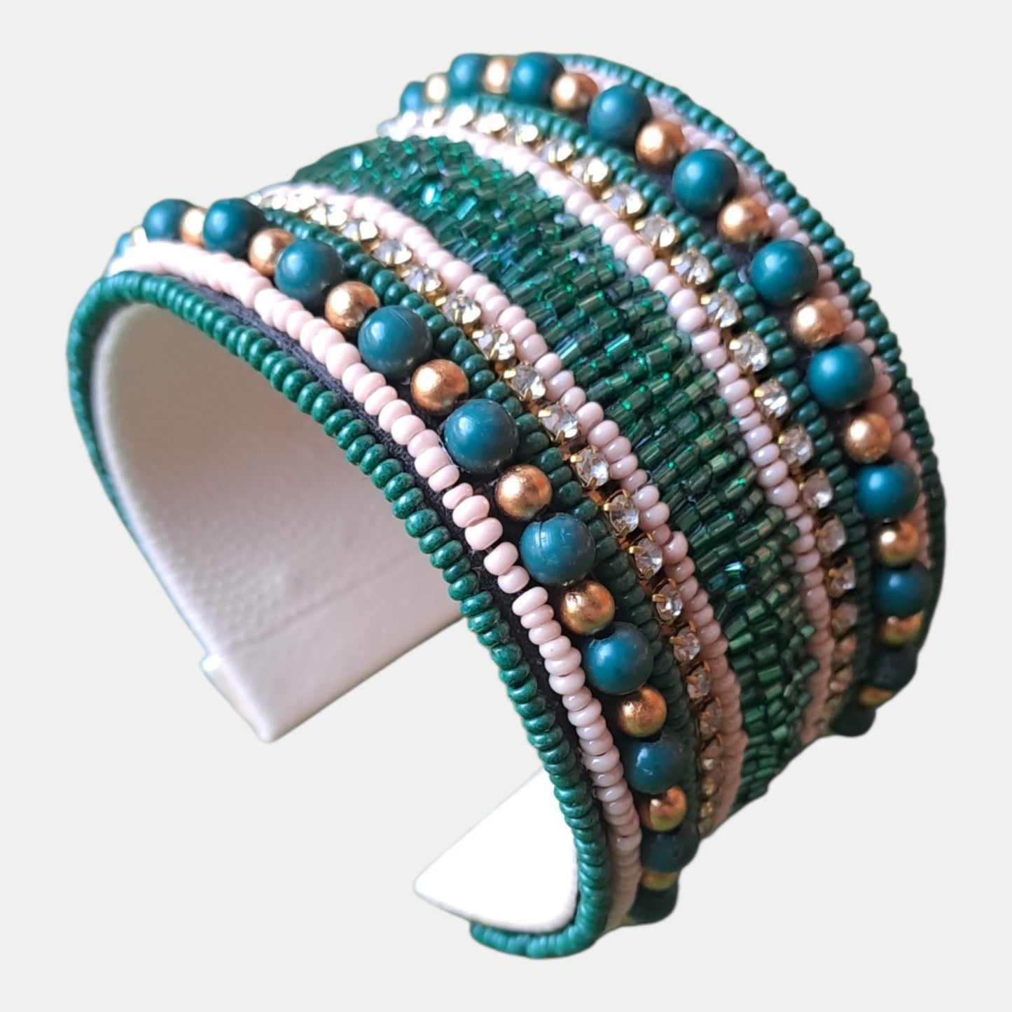 Cuff beads bracelet Blue