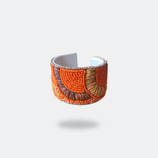 Cuff beads bracelet Orange