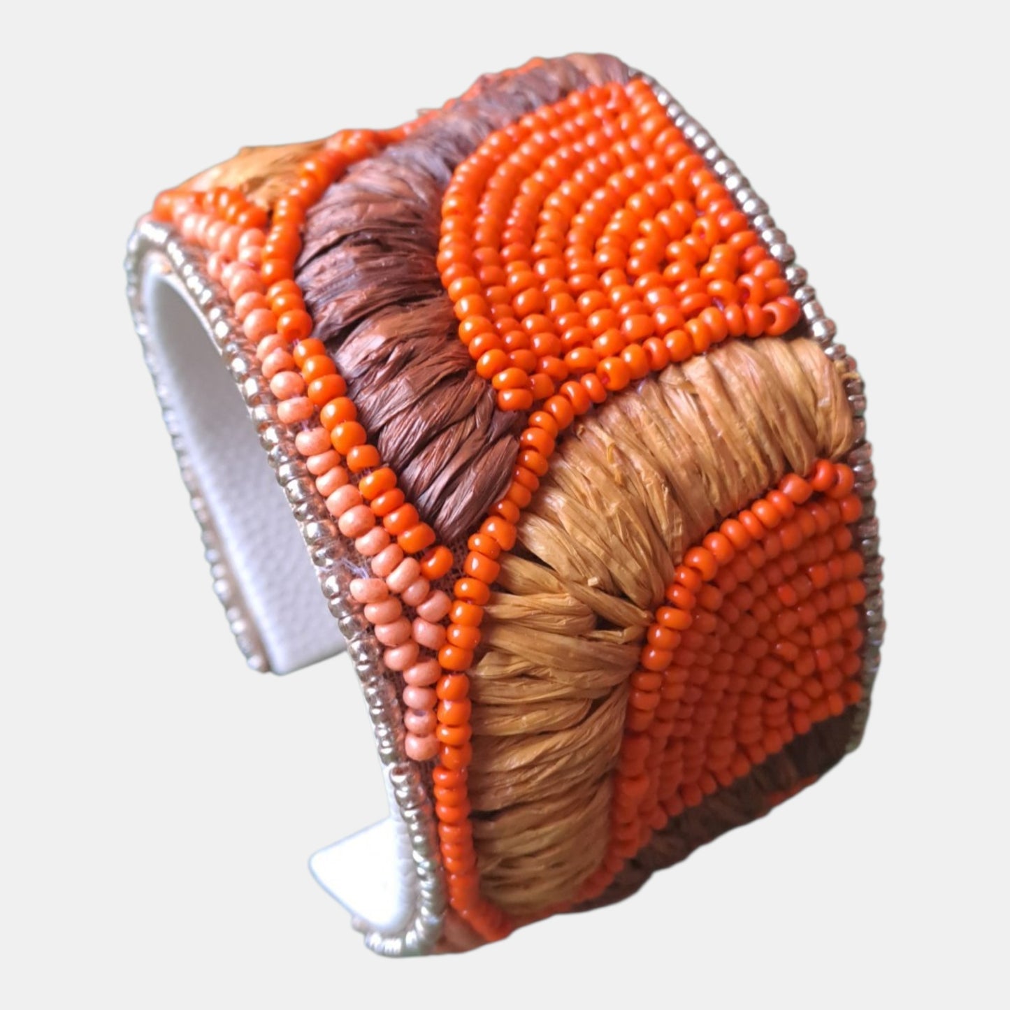 Cuff beads bracelet Orange
