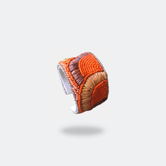 Cuff beads bracelet Orange