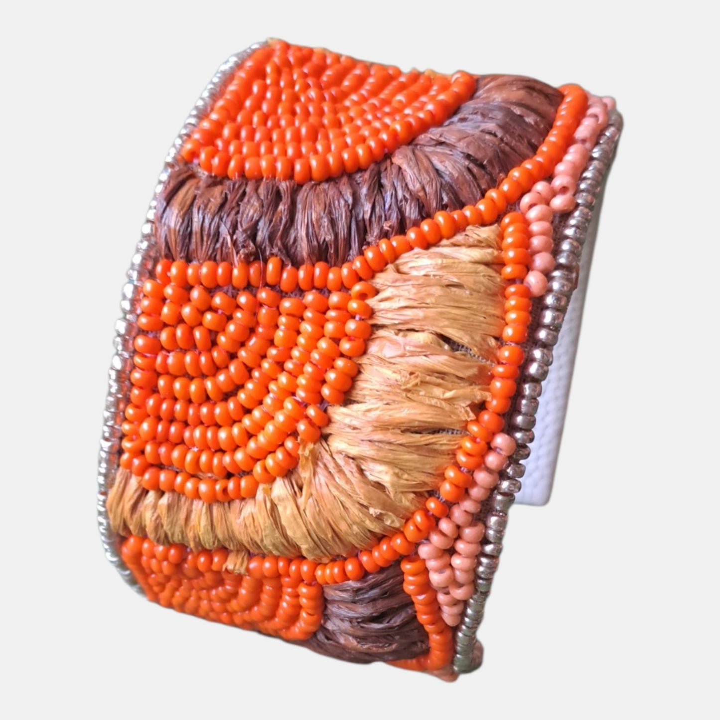 Cuff beads bracelet Orange
