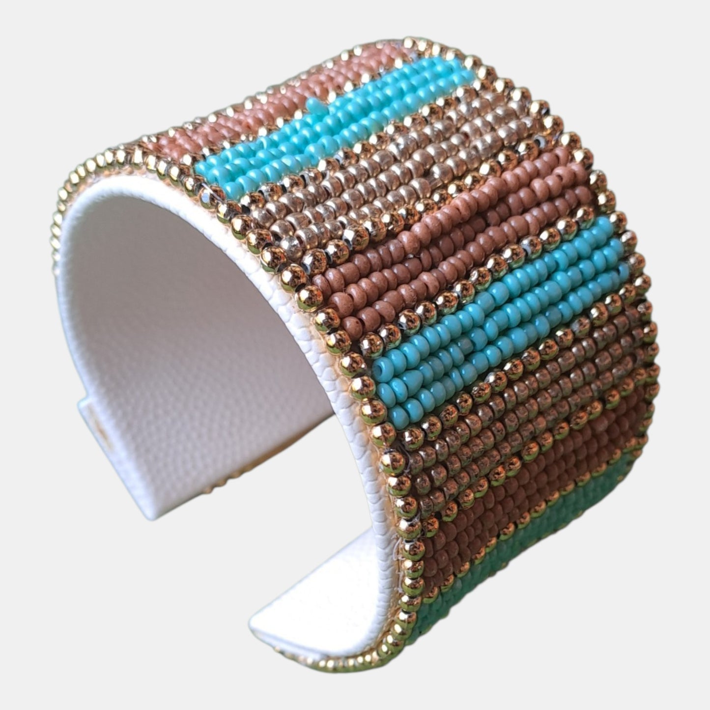Cuff beads bracelet Pink