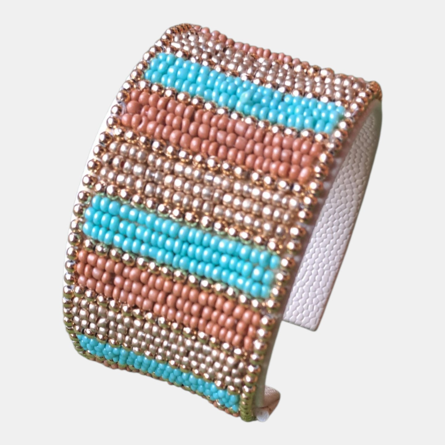 Cuff beads bracelet Pink
