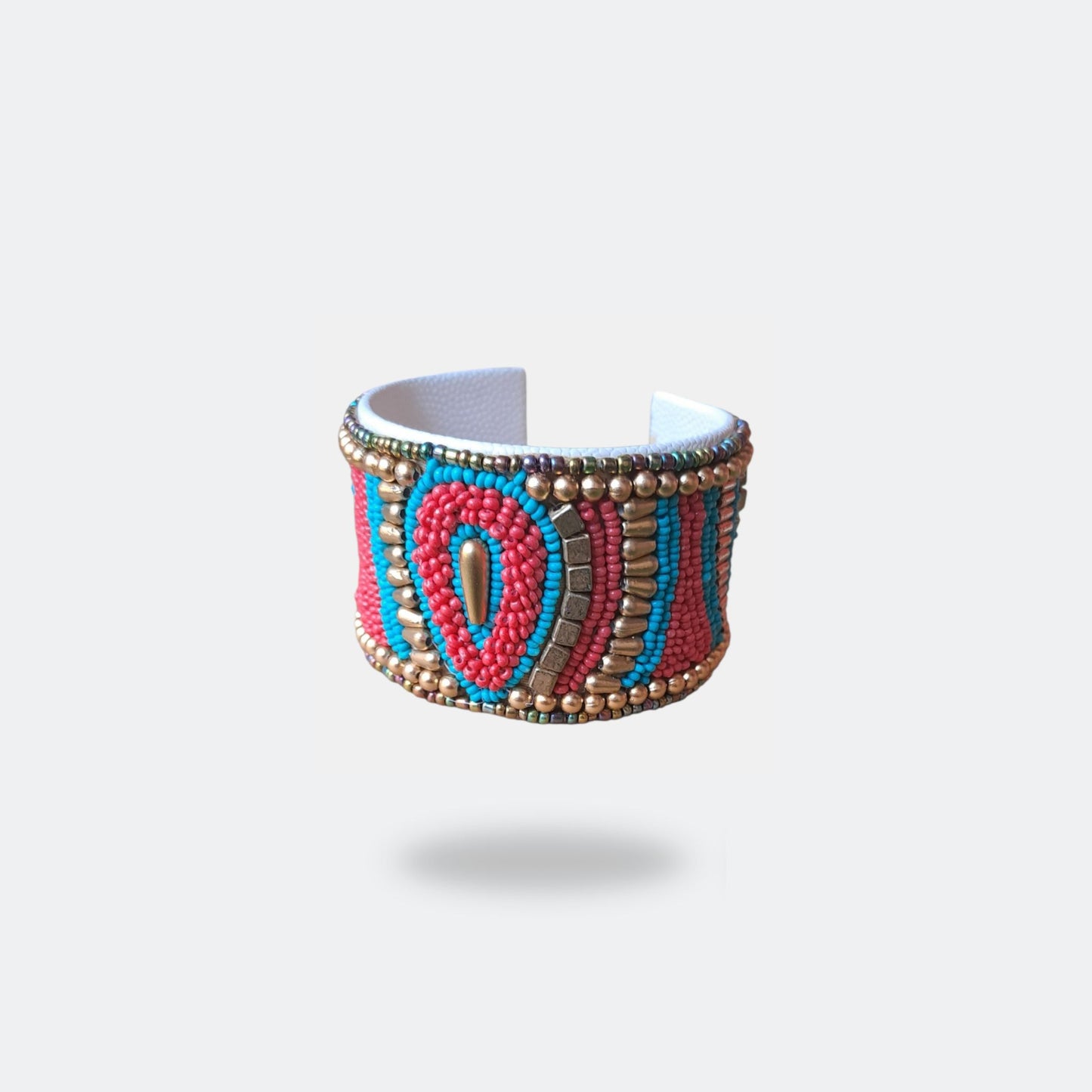 Cuff beads bracelet Red